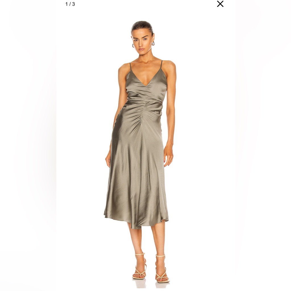 Jonathan Simkhai Olive Satin Dress